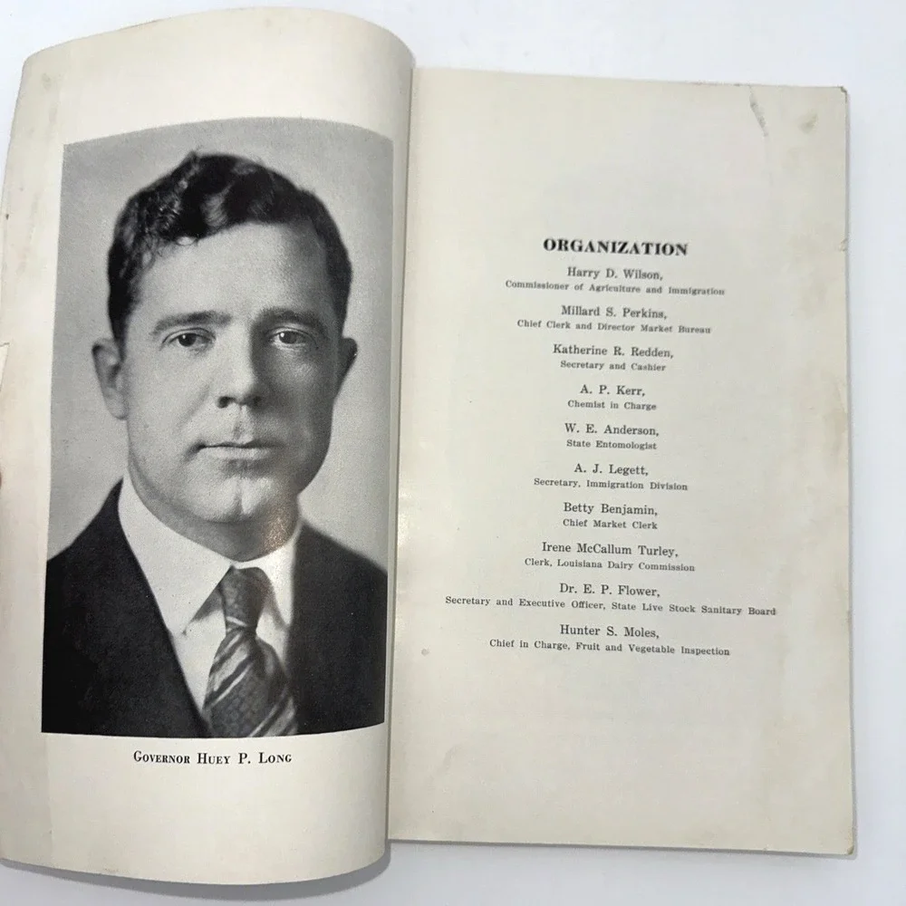 Louisiana's Message Book 1930-31 Huey P Long Art Deco Cover Vintage History